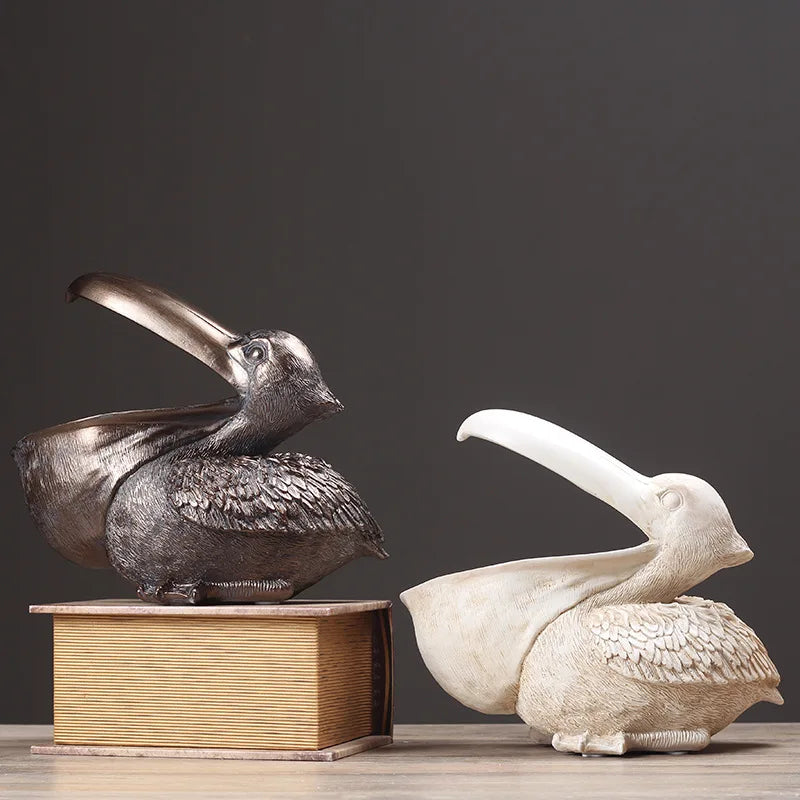 Pelican Bird Ornament Retro Resin Key Jewelry Storage Toucan Entrance Hall Living Room Tea Table Home Arts And Crafts Creative - Tegulane Global