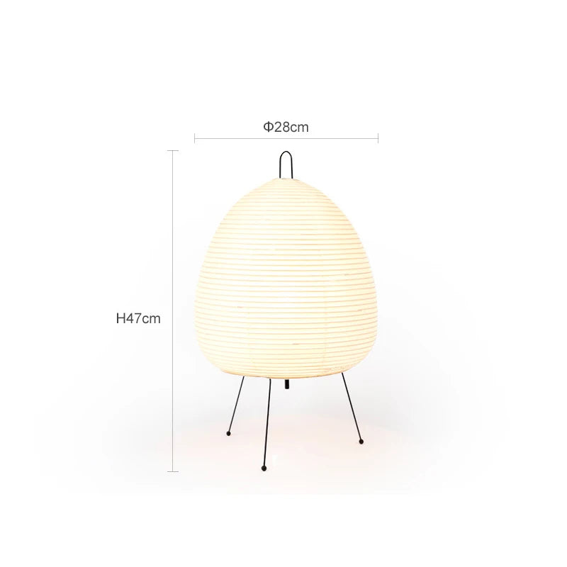 Japanese Design Paper Table Lamp Tripod Rice Paper Table Lamp Japanese Style Lantern Lamp Led Desk Lamp for Bedroom - Tegulane Global
