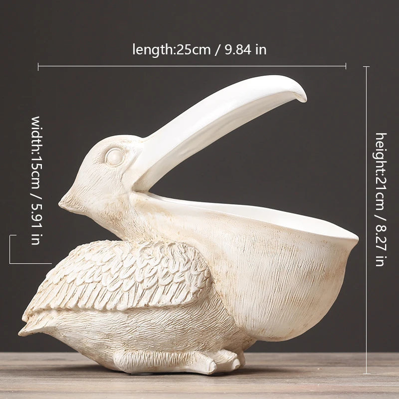 Pelican Bird Ornament Retro Resin Key Jewelry Storage Toucan Entrance Hall Living Room Tea Table Home Arts And Crafts Creative - Tegulane Global
