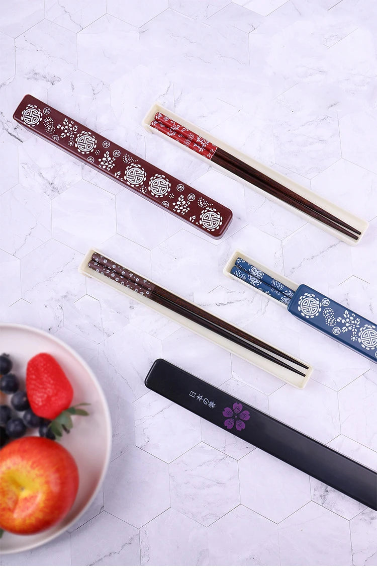 Japanese Chopsticks Natural Ironwood Handmade Value Gift Sushi Chinese Food Reusable Portable Travel Tableware with Box Set - Tegulane Global