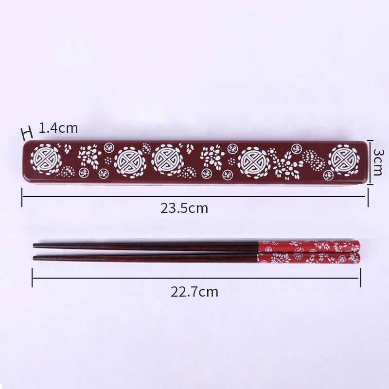 Japanese Chopsticks Natural Ironwood Handmade Value Gift Sushi Chinese Food Reusable Portable Travel Tableware with Box Set - Tegulane Global