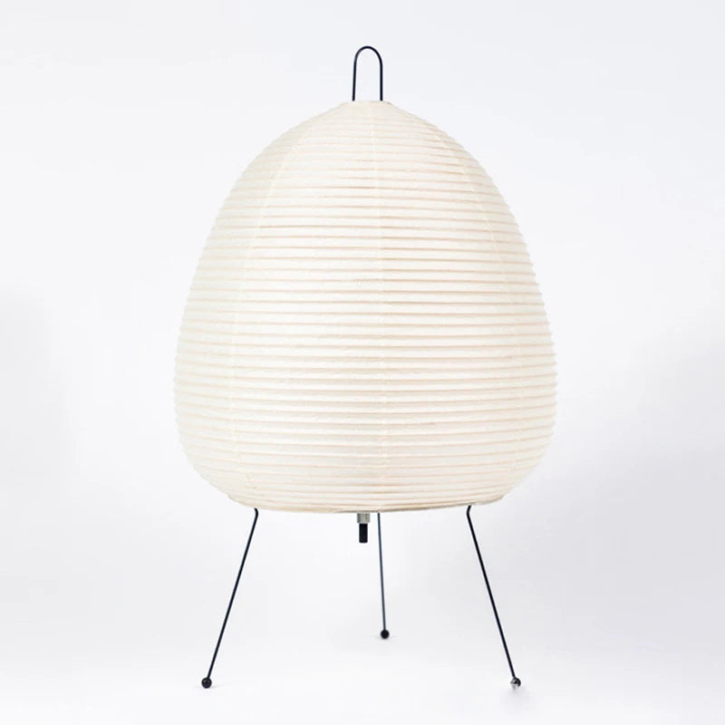 Japanese Design Paper Table Lamp Tripod Rice Paper Table Lamp Japanese Style Lantern Lamp Led Desk Lamp for Bedroom - Tegulane Global