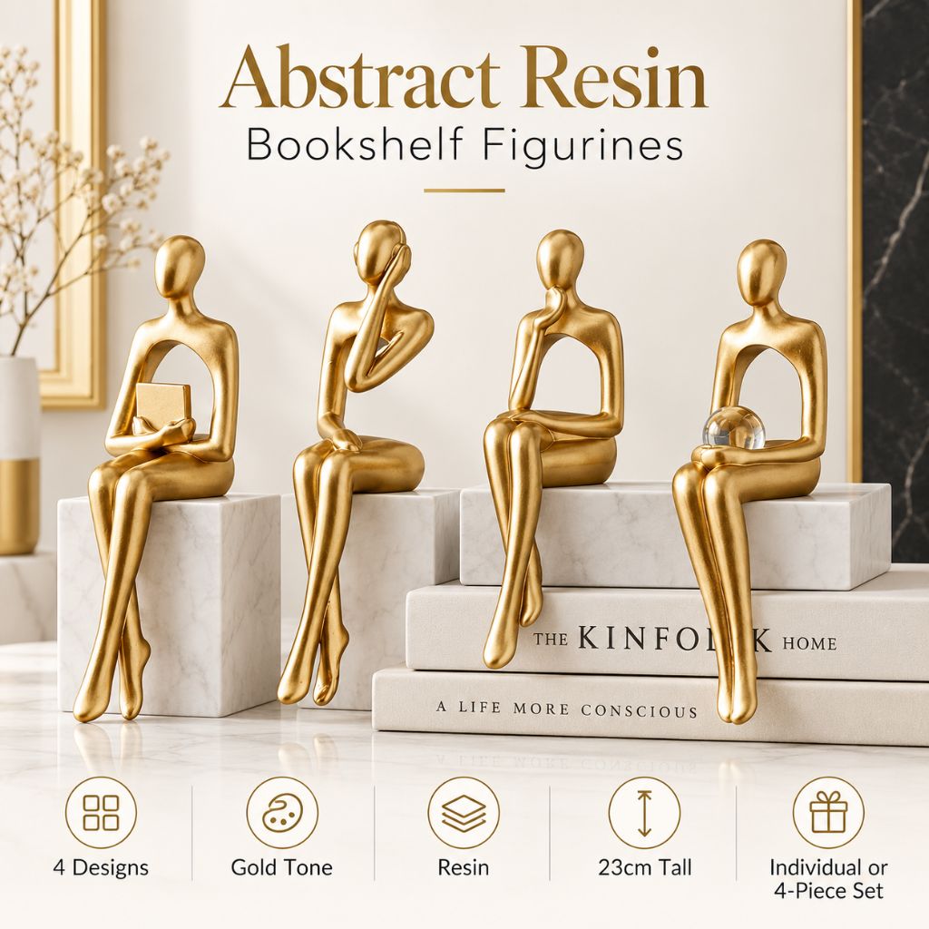 Abstract Resin Bookshelf Figurines