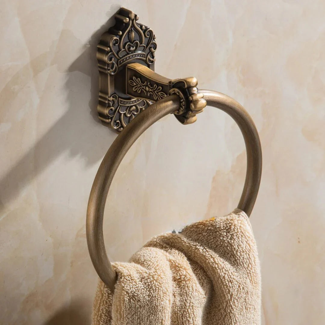 Antique Brass Hand Towel Ring for Bathroom - Tegulane Global