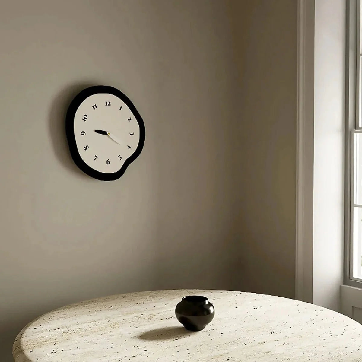 ArtTime - Abstract Distorted Silent Wall Clock with Pendulum - Tegulane Global