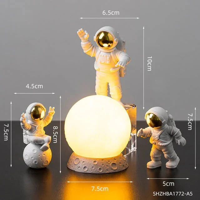 Astronaut & Moon Decor Set with Lamp - Tegulane Global