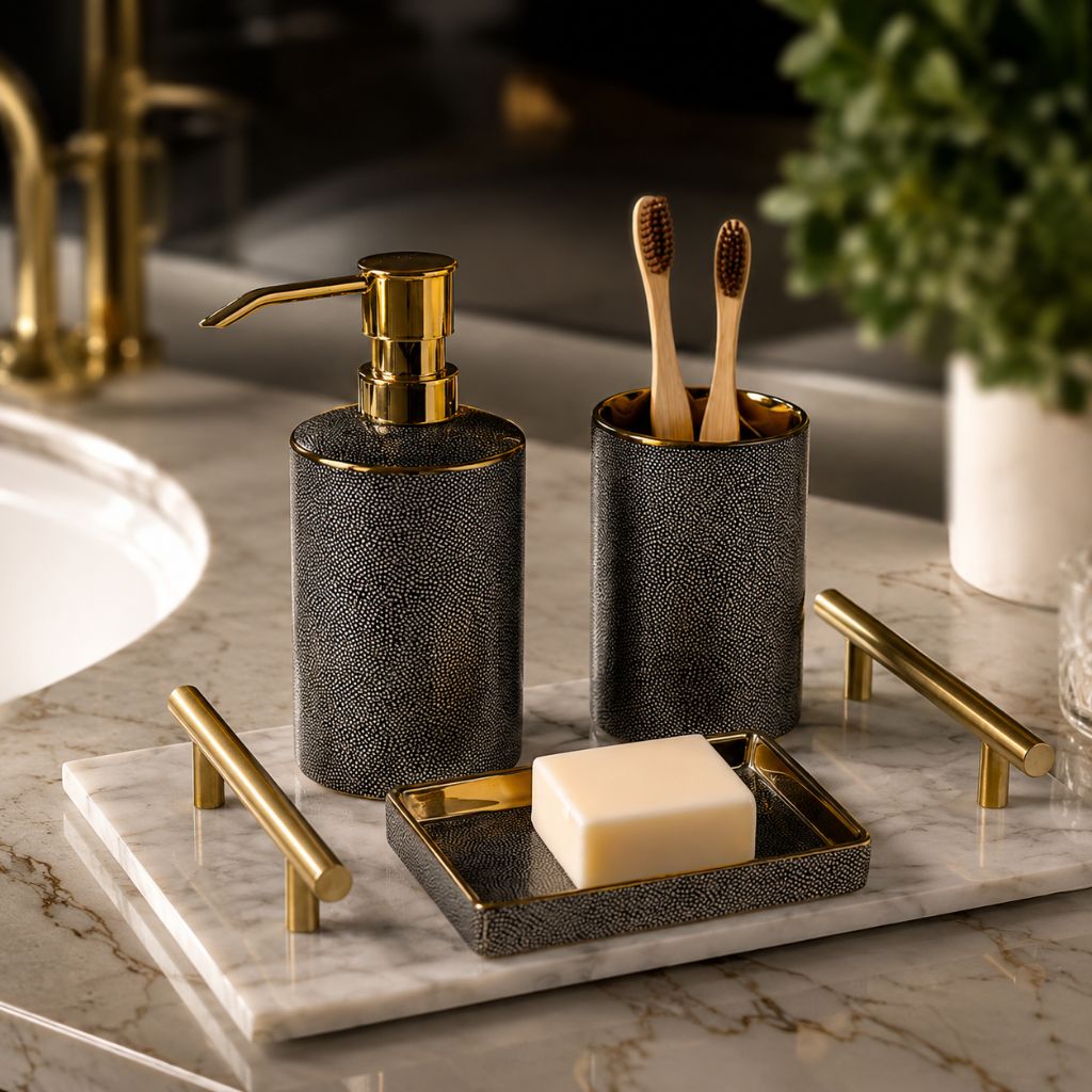Bathroom Accessories Set – Luxurious Ceramic for Elegant Organisation - Tegulane Global
