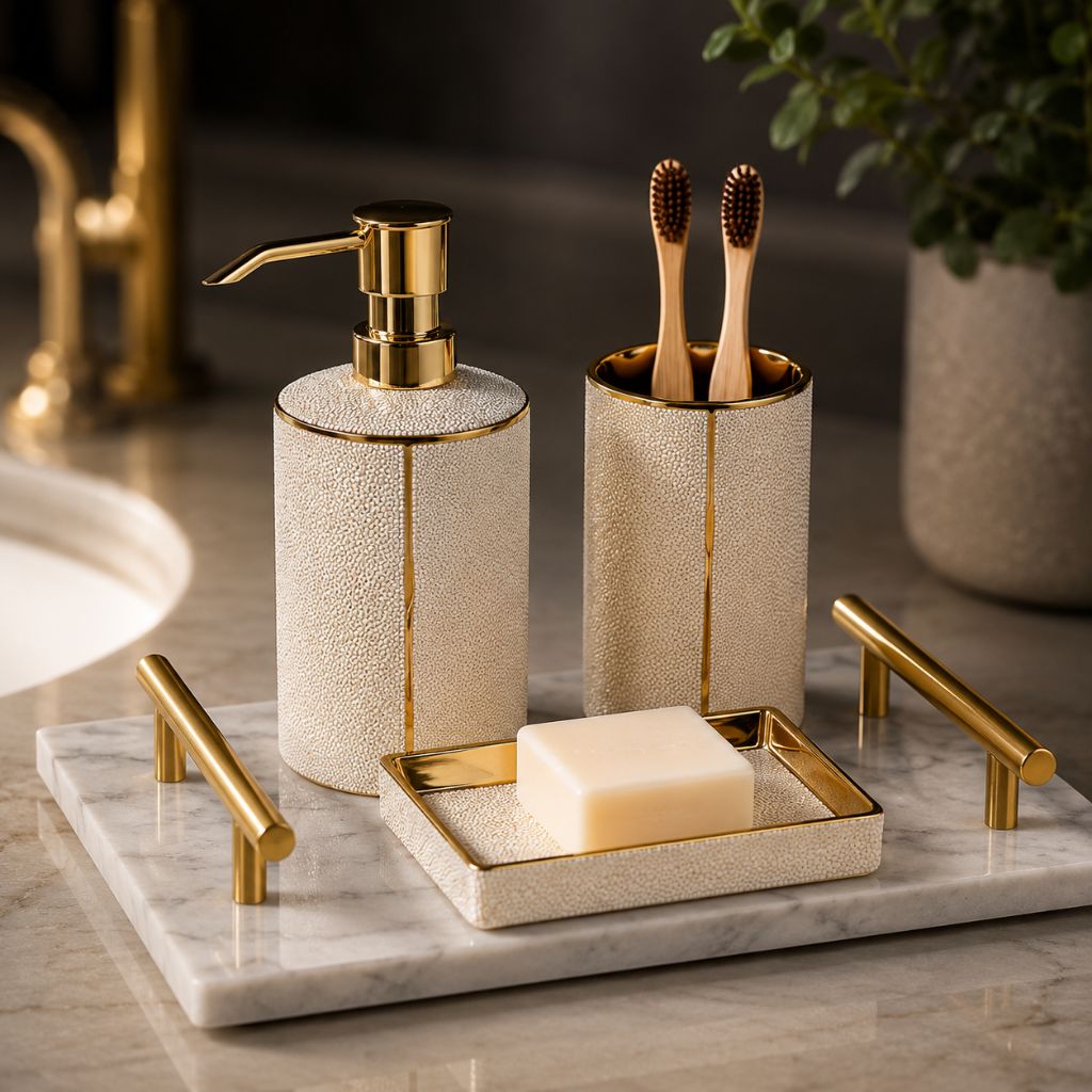 Bathroom Accessories Set – Luxurious Ceramic for Elegant Organisation - Tegulane Global