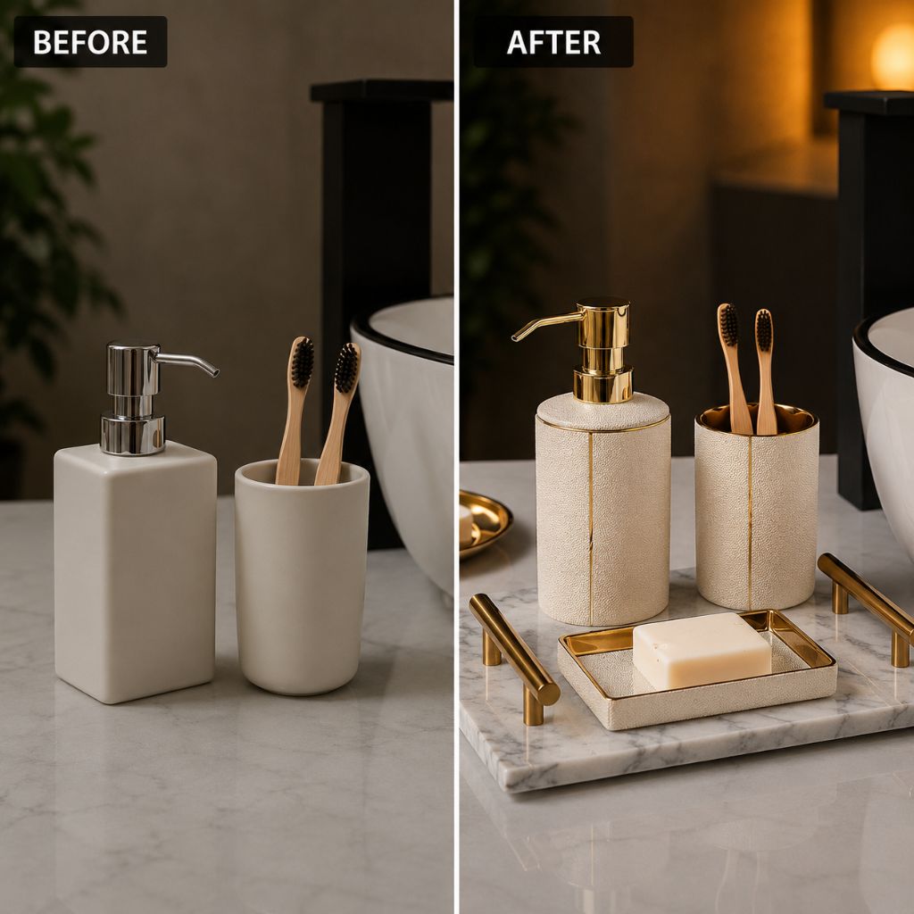Bathroom Accessories Set – Luxurious Ceramic for Elegant Organisation - Tegulane Global