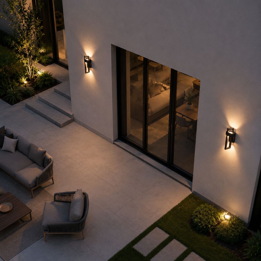 Black Up Down Outdoor Wall Light - Tegulane Global
