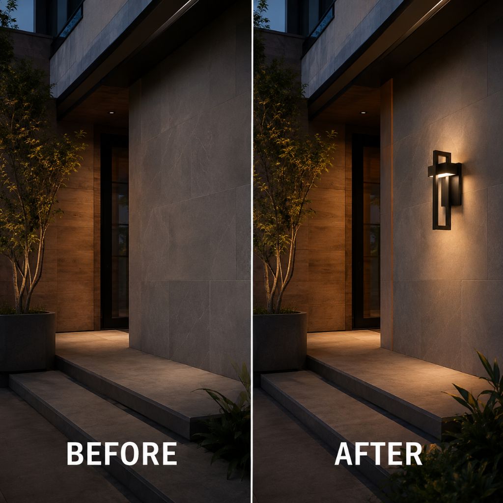Black Up Down Outdoor Wall Light - Tegulane Global