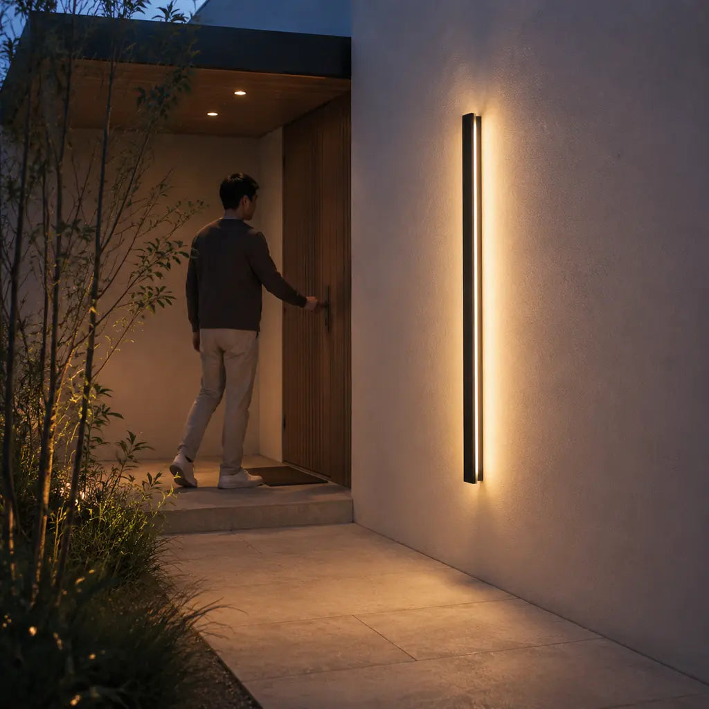 Black Linear Aluminium LED Outdoor Wall Light – IP65 - Tegulane Global
