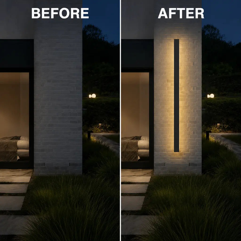Black Linear Aluminium LED Outdoor Wall Light – IP65 - Tegulane Global