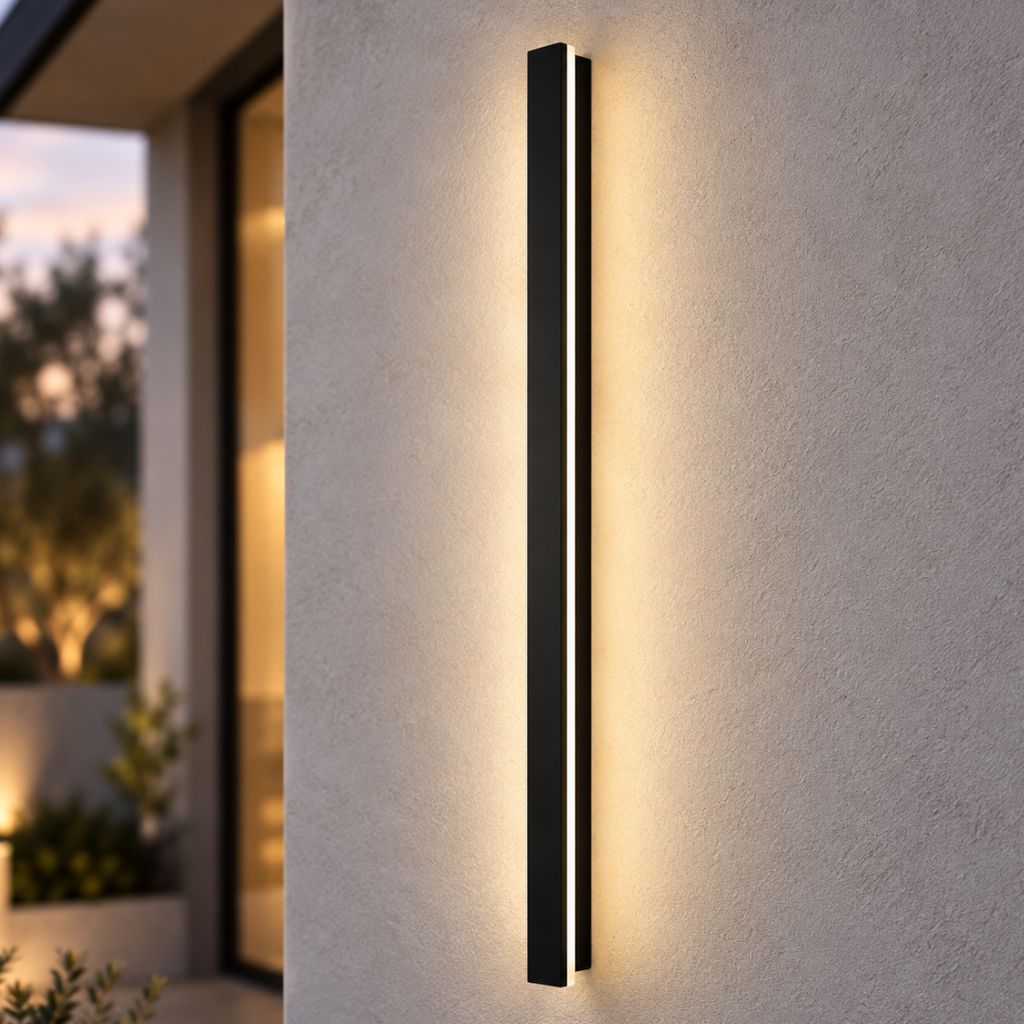 Black Linear Aluminium LED Outdoor Wall Light – IP65 - Tegulane Global