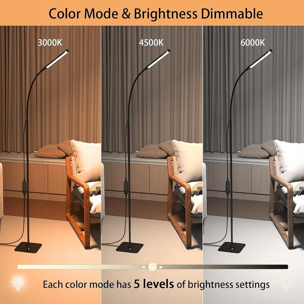 Black Standing Light - Nordic LED Floor Lamp - Tegulane Global