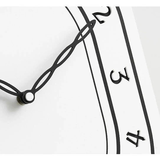 Black & White Silent Oval Wall Clock – Laser Engraved Roman Design - Tegulane Global