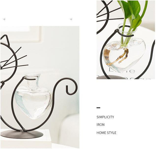 Cat-Shaped Iron Planter Vase - Tegulane Global