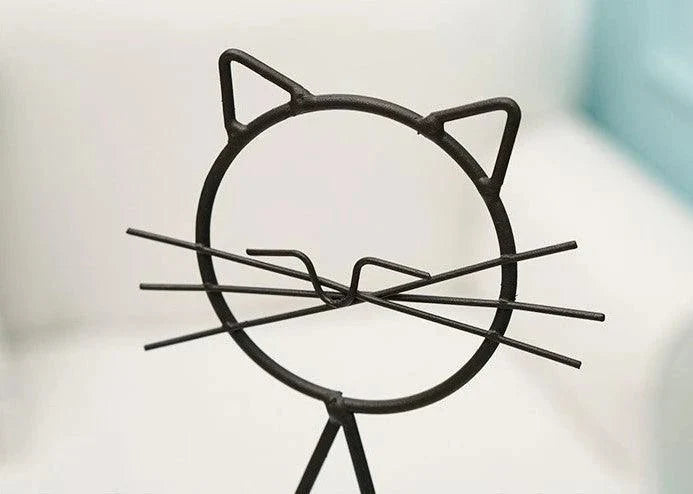 Cat-Shaped Iron Planter Vase - Tegulane Global