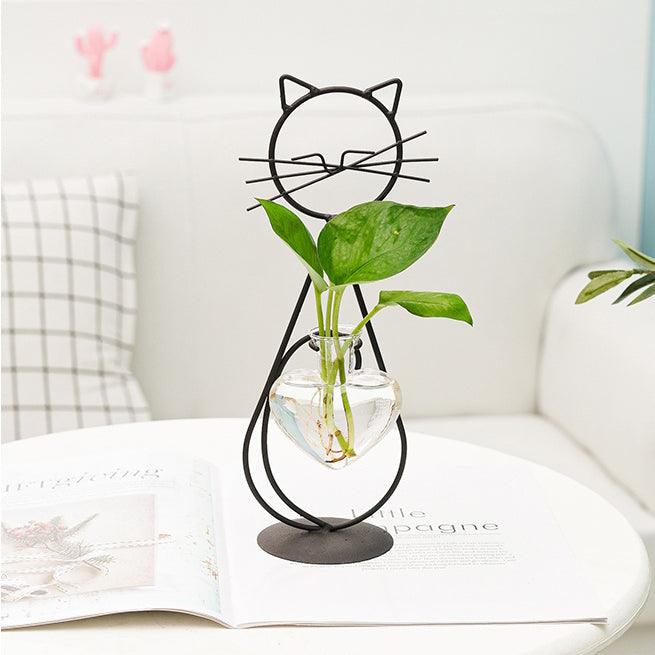 Cat-Shaped Iron Planter Vase - Tegulane Global
