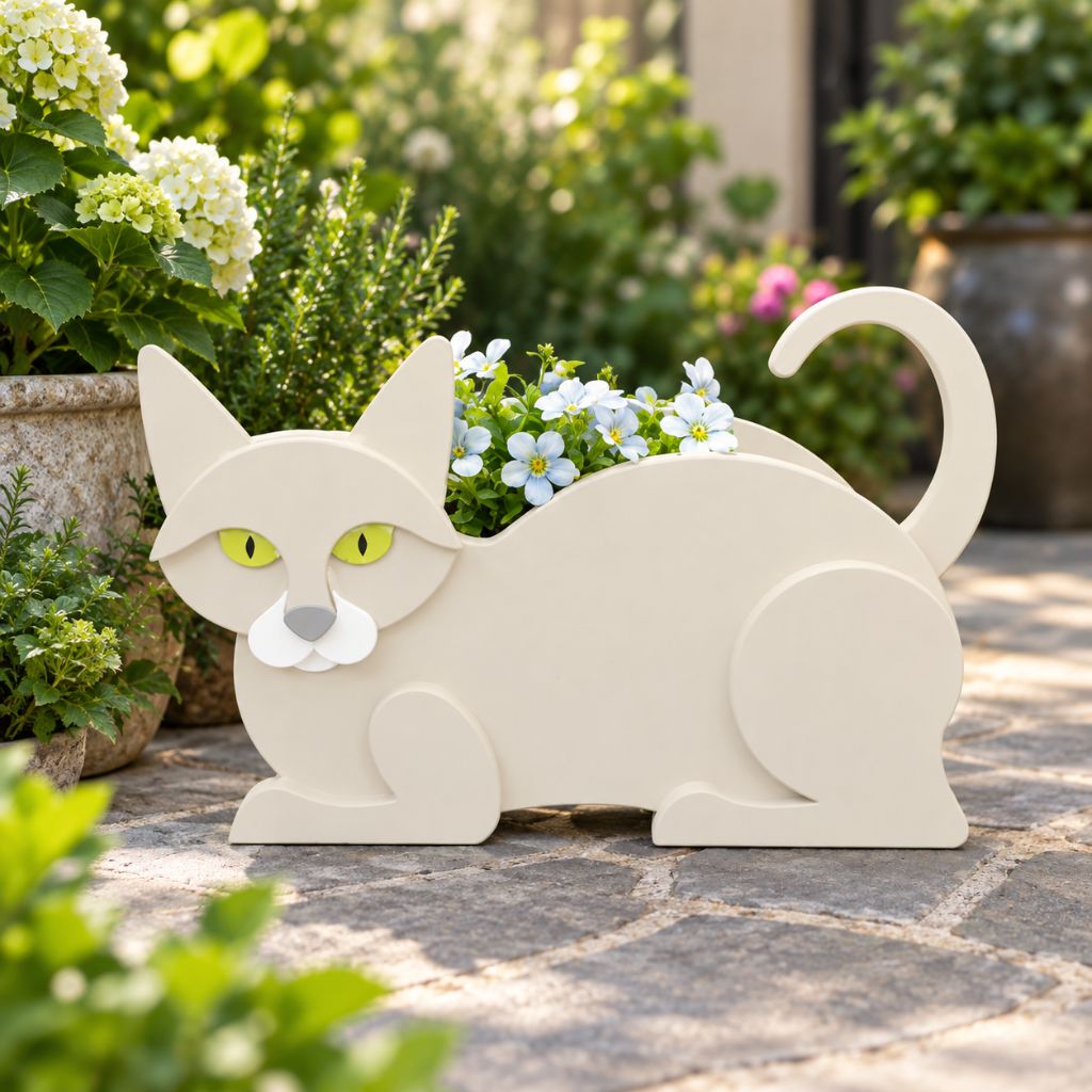 Cat-Shaped PVC Planter
