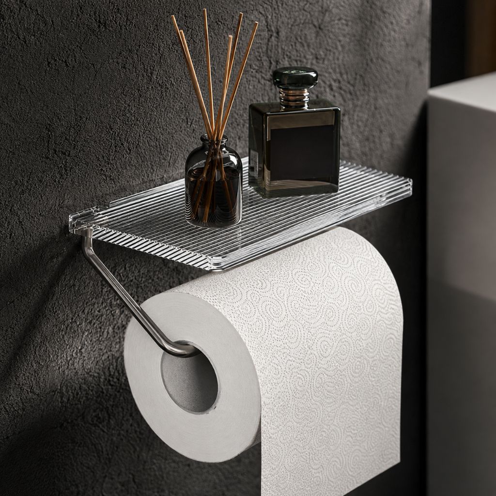 Clear Acrylic Toilet Paper Holder with Metal Frame - Tegulane Global