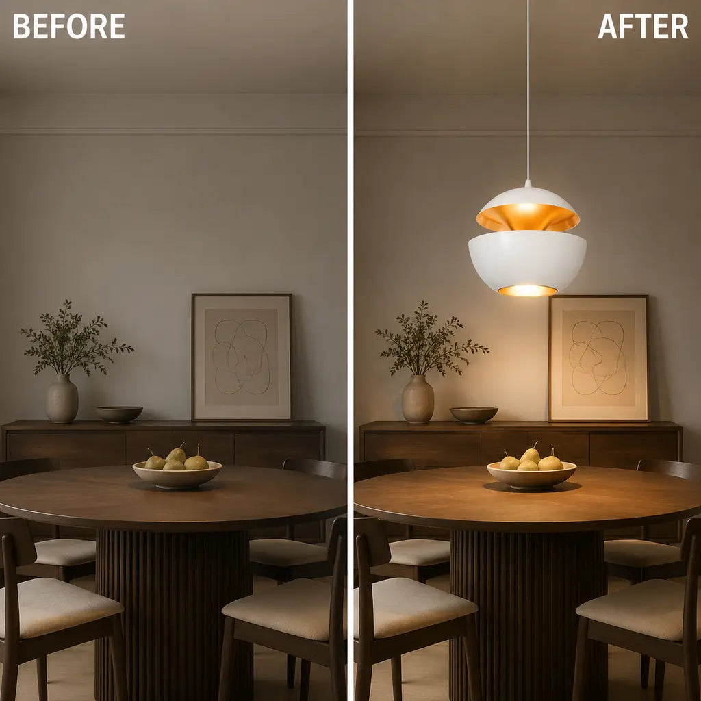 Modern Round Metal Pendant Light with Adjustable Cable - Tegulane Global