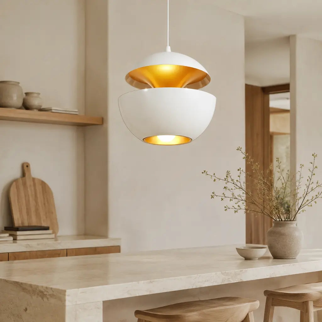 Modern Round Metal Pendant Light with Adjustable Cable - Tegulane Global
