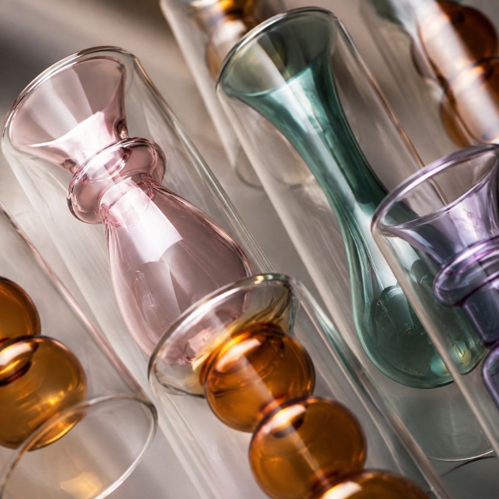 Double-Layer Color Inlay Glass Vase - Tegulane Global