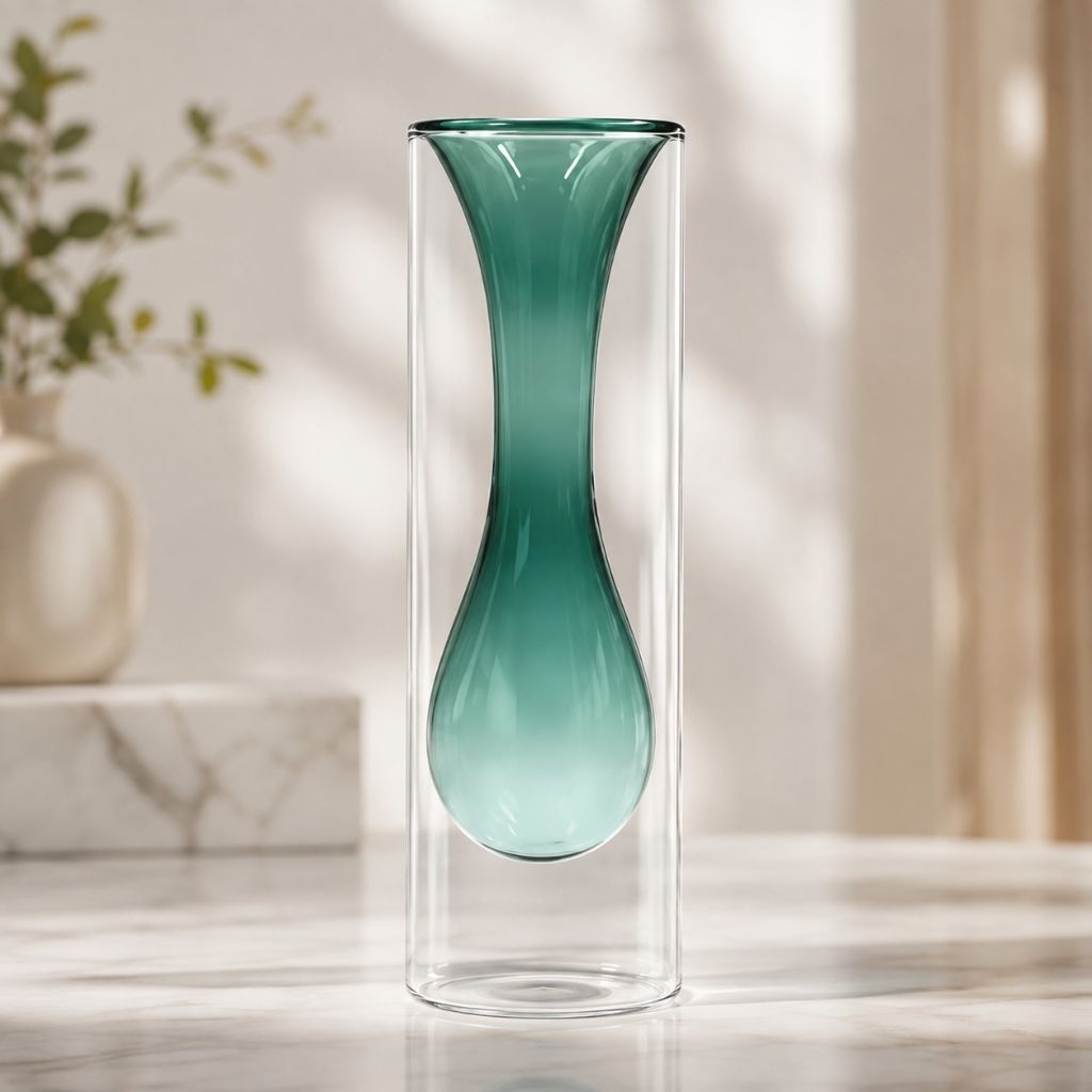 Double-Layer Color Inlay Glass Vase - Tegulane Global