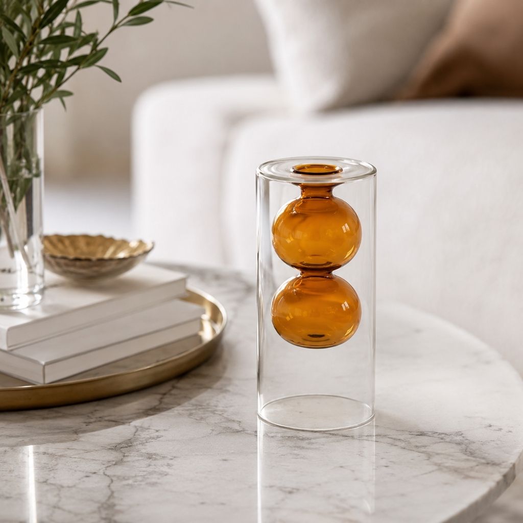 Double-Layer Color Inlay Glass Vase - Tegulane Global