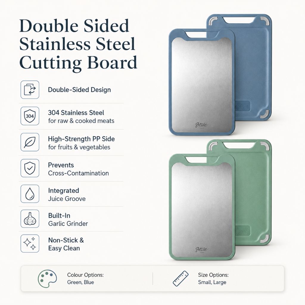 Double Sided Stainless Steel Cutting Board - Tegulane Global