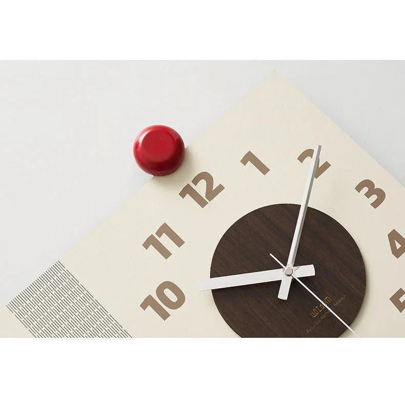 Double-Sided Wooden Corner Wall Clock – Walnut Design - Tegulane Global