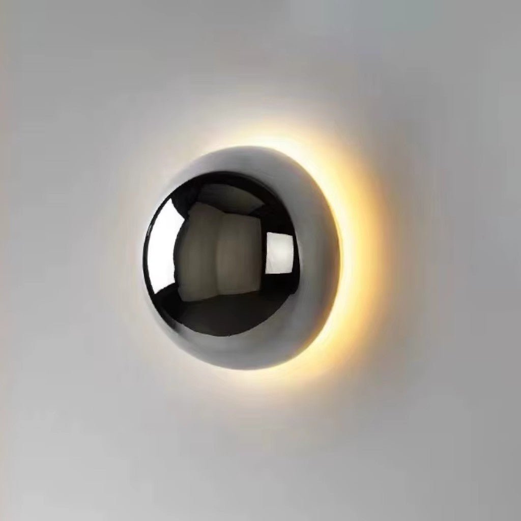 Eclipse Chrome Globe Wall Light Japandi Sphere Sconce - Tegulane Global