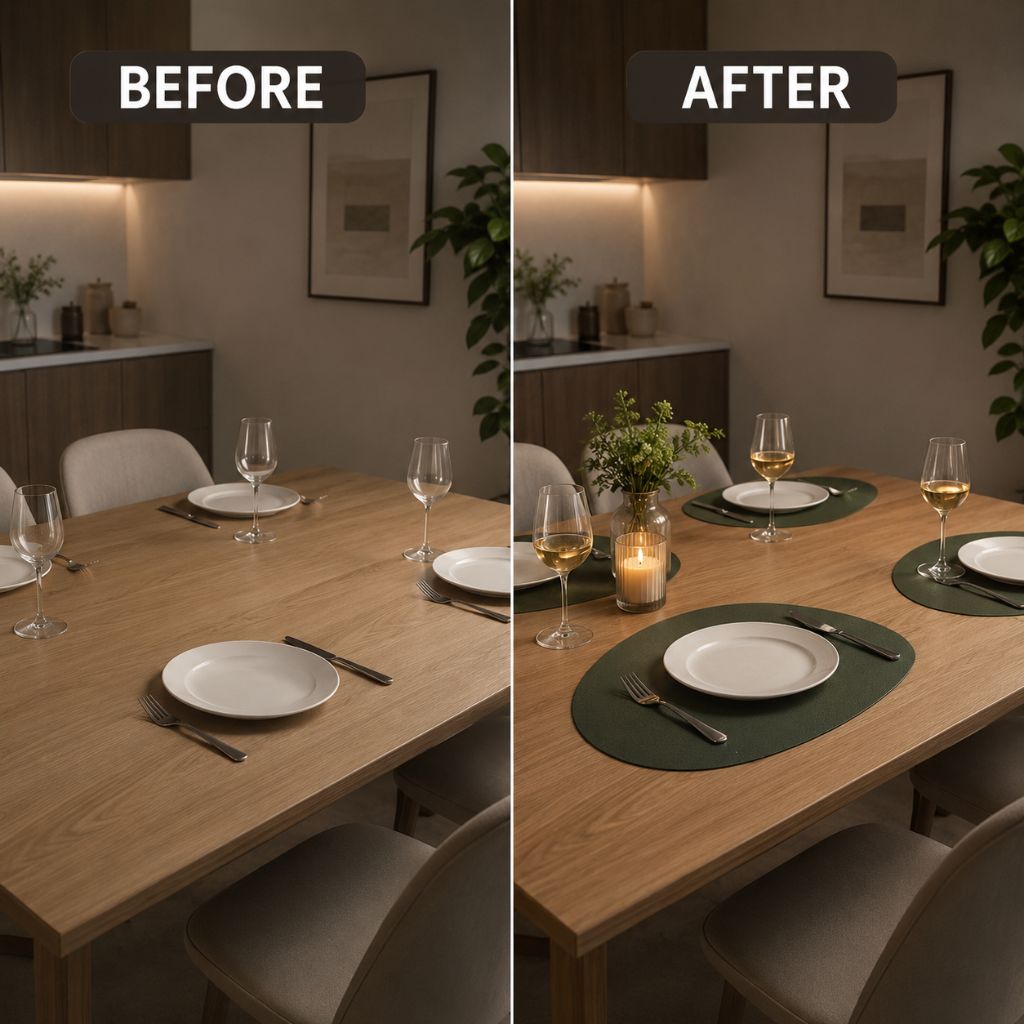 Ecological Leather Dual-Sided Placemats Set - Waterproof and Oil-Proof - Tegulane Global