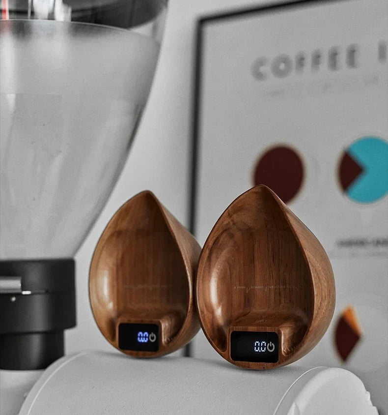 Electronic Wooden Coffee Scale - Leaf Design - Tegulane Global