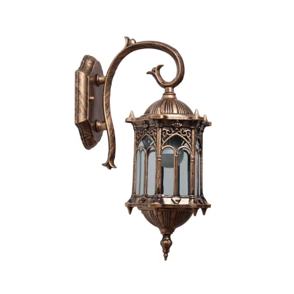 European Style Outdoor Wall Lamp E27 IP55 Retro Aluminium Courtyard - Tegulane Global
