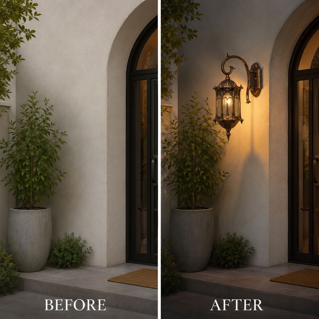 European Style Outdoor Wall Lamp E27 IP55 Retro Aluminium Courtyard - Tegulane Global