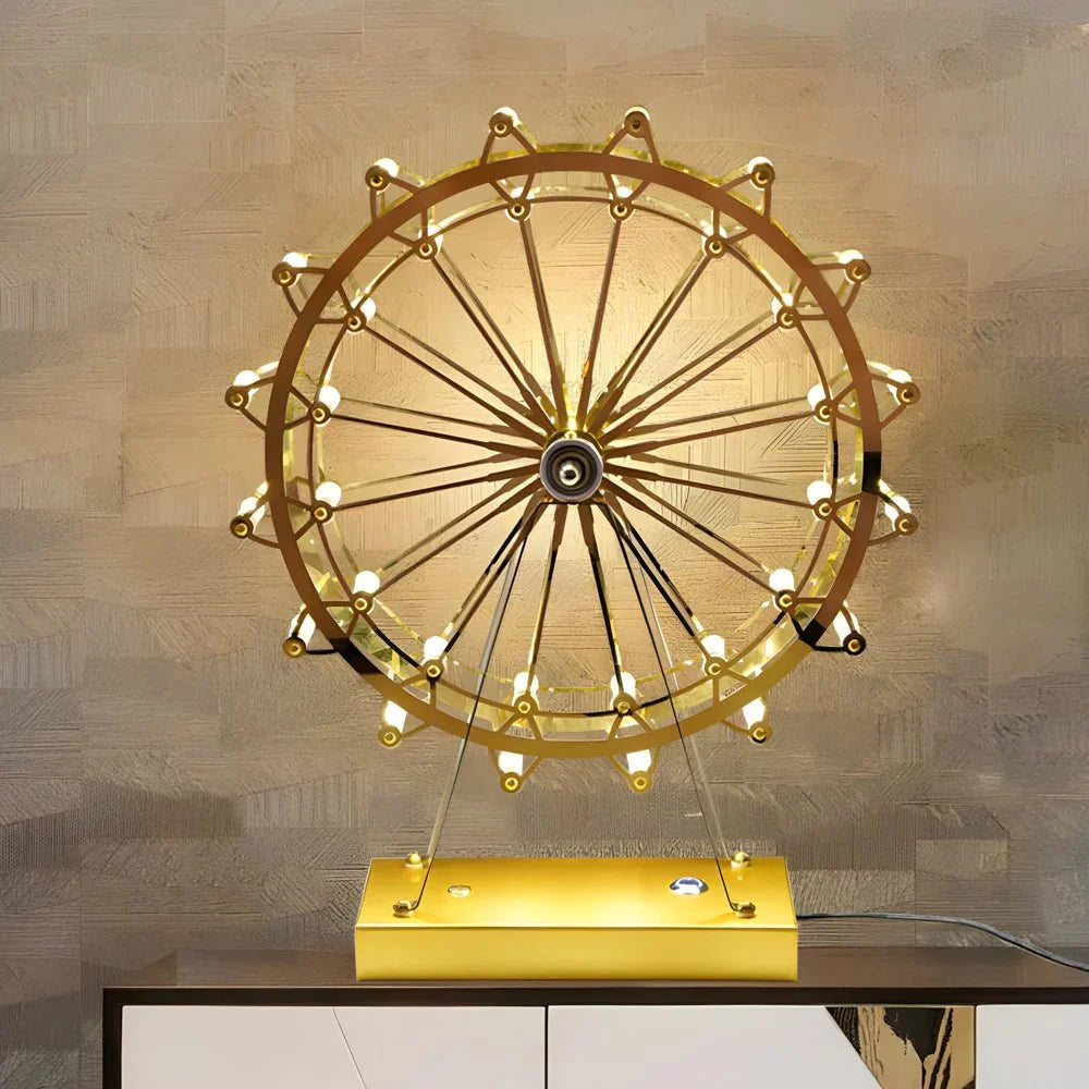 Ferris Wheel Gold Iron Table Lamp - Tegulane Global