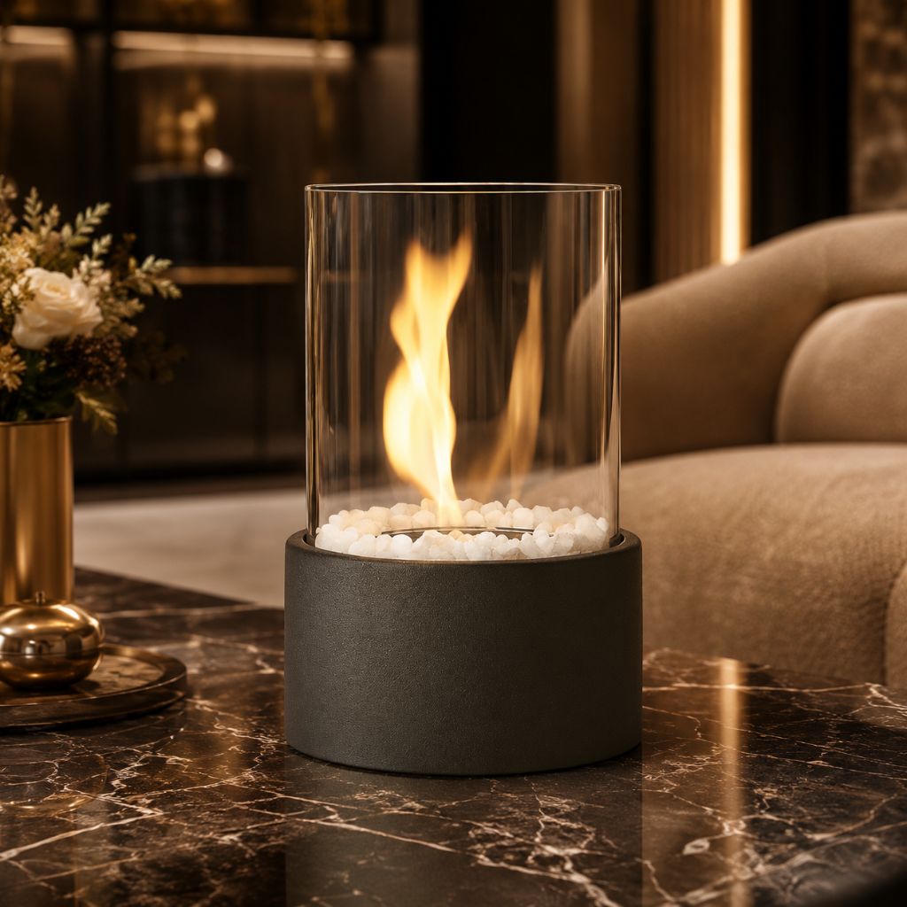 Fire Pit Tabletop Cozy Portable Cylinder Flame - Tegulane Global