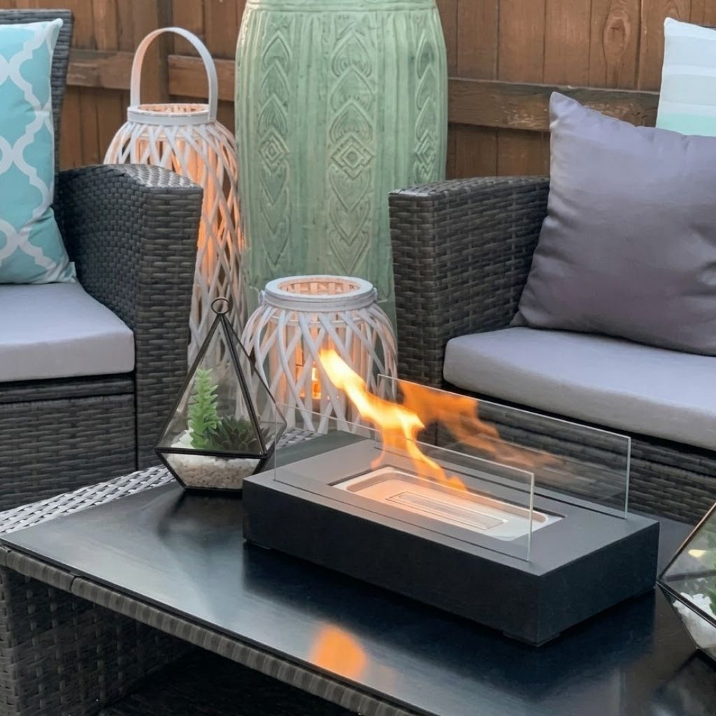Fire Pit Tabletop Minimalist Portable Rectangle Flame - Tegulane Global
