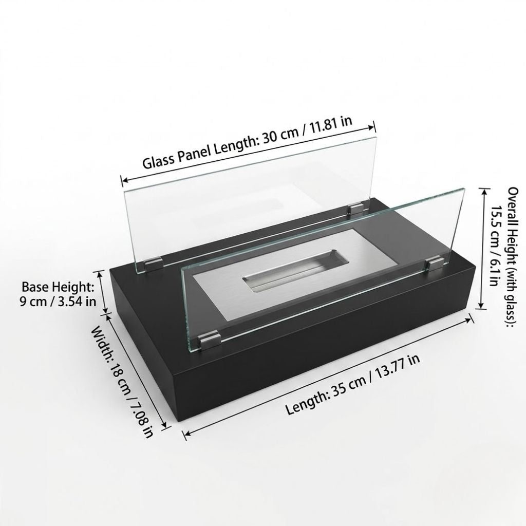 Fire Pit Tabletop Minimalist Portable Rectangle Flame - Tegulane Global