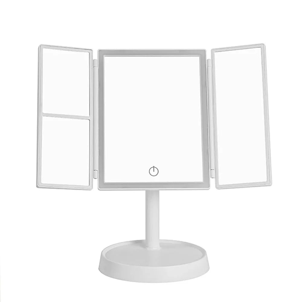 Foldable Makeup Magnifying Mirror with LED Light 3 Tone Dimmable - Tegulane Global