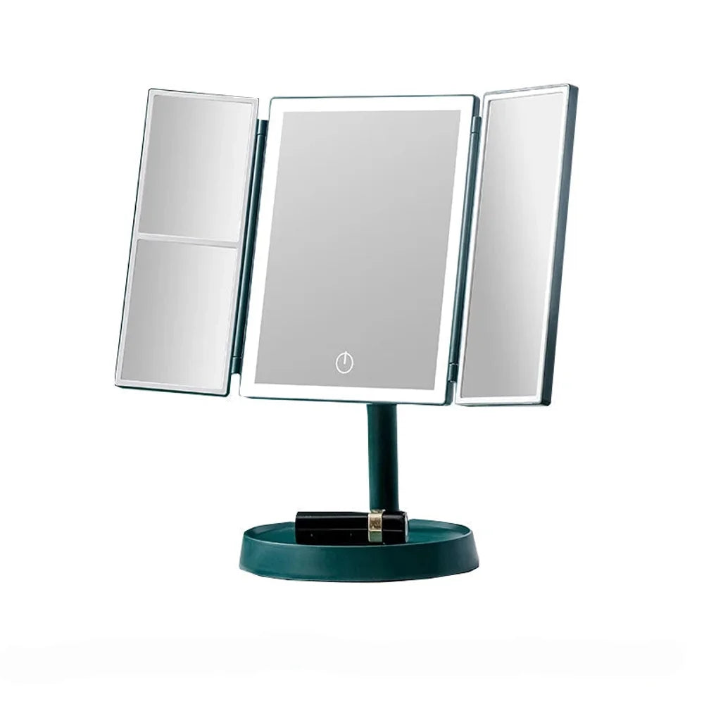 Foldable Makeup Magnifying Mirror with LED Light 3 Tone Dimmable - Tegulane Global