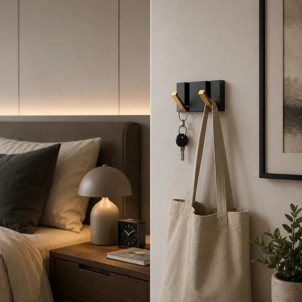 Foldable Wall Hook | Minimalist Stainless Steel – 2 to 6 Hooks - Tegulane Global