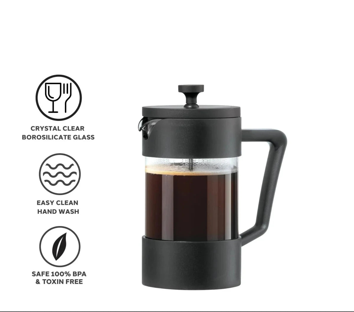 French Press Coffee Maker - Borosilicate Glass - Tegulane Global