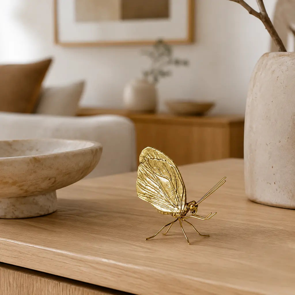 Gold-Finish Zinc Alloy Bug Sculpture - Tegulane Global