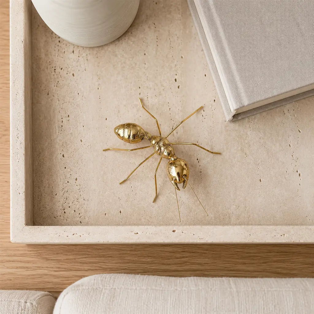 Gold-Finish Zinc Alloy Bug Sculpture - Tegulane Global