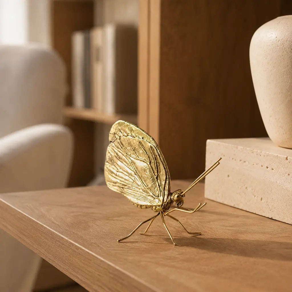 Gold-Finish Zinc Alloy Bug Sculpture - Tegulane Global