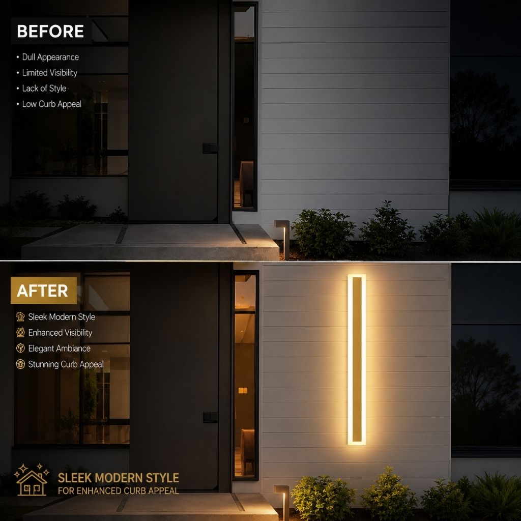 Golden Waterproof LED External Wall Lights - Tegulane Global