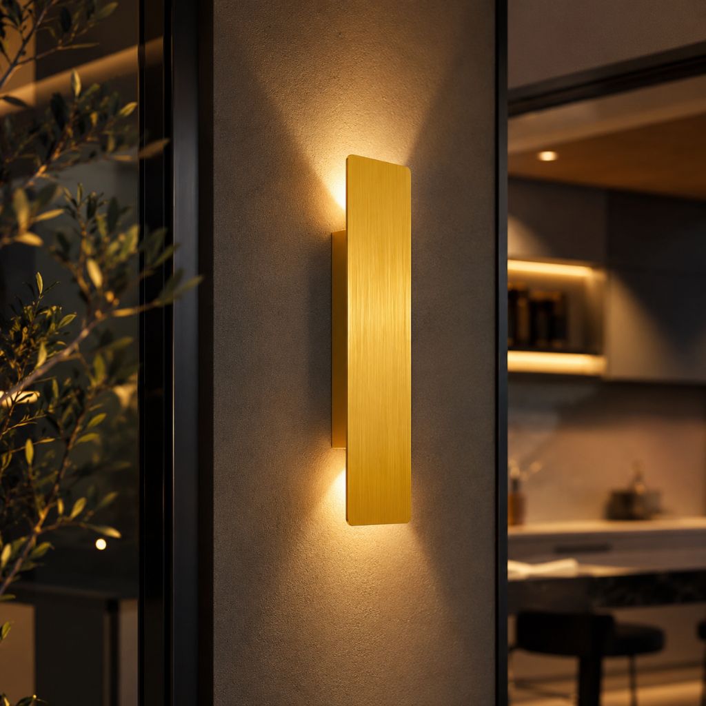 Golden Weatherproof LED Wall Lights - Outdoor Style and Durability - Tegulane Global